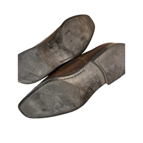 SANTONI Men's Dark Brown Leather Blaze Venetian Loafer Dress Shoe 9 US D - Picture 13 of 14